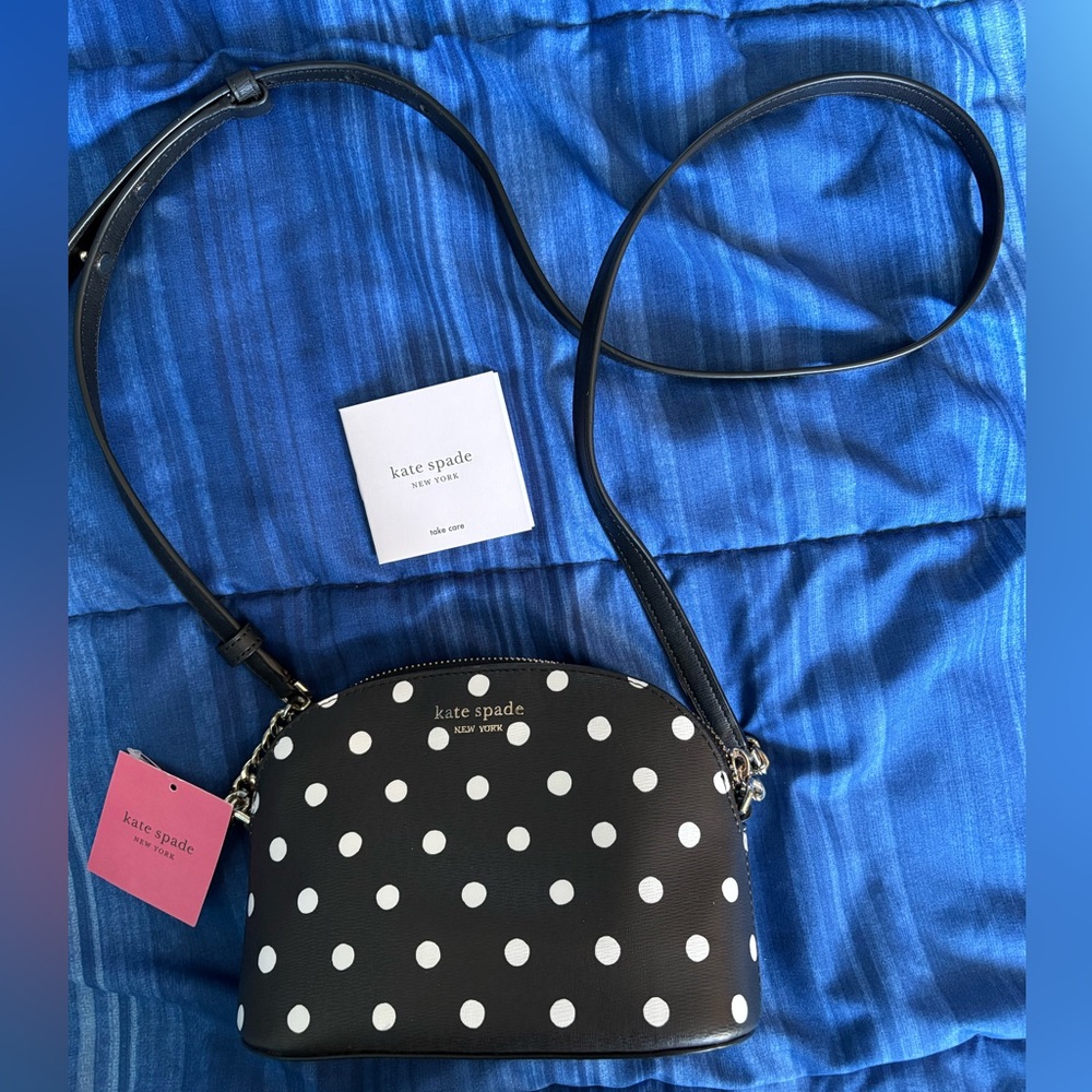 Kate Spade Black Polka Dot Crossbody Bag
